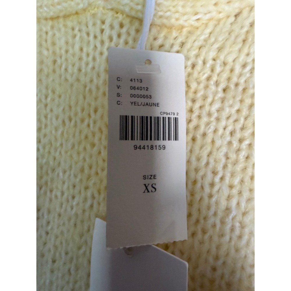 Pilcro Hooded Sweater Chunky Knit Butter Yellow Cozy XS Winter Neutral NWT Flaw - Picture 9 of 11